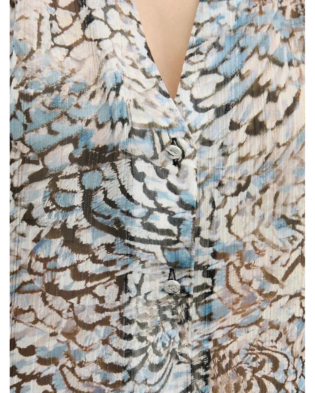 Morgan Gray V-Neck Printed Shirt