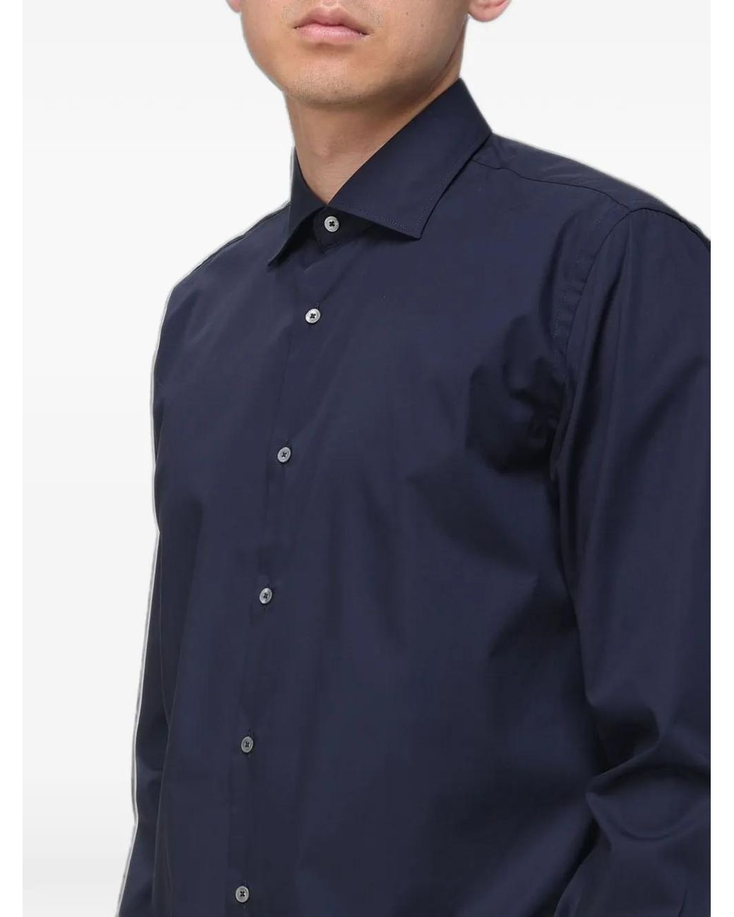 Brooksfield Blue Long-Sleeve Poplin Shirt for men
