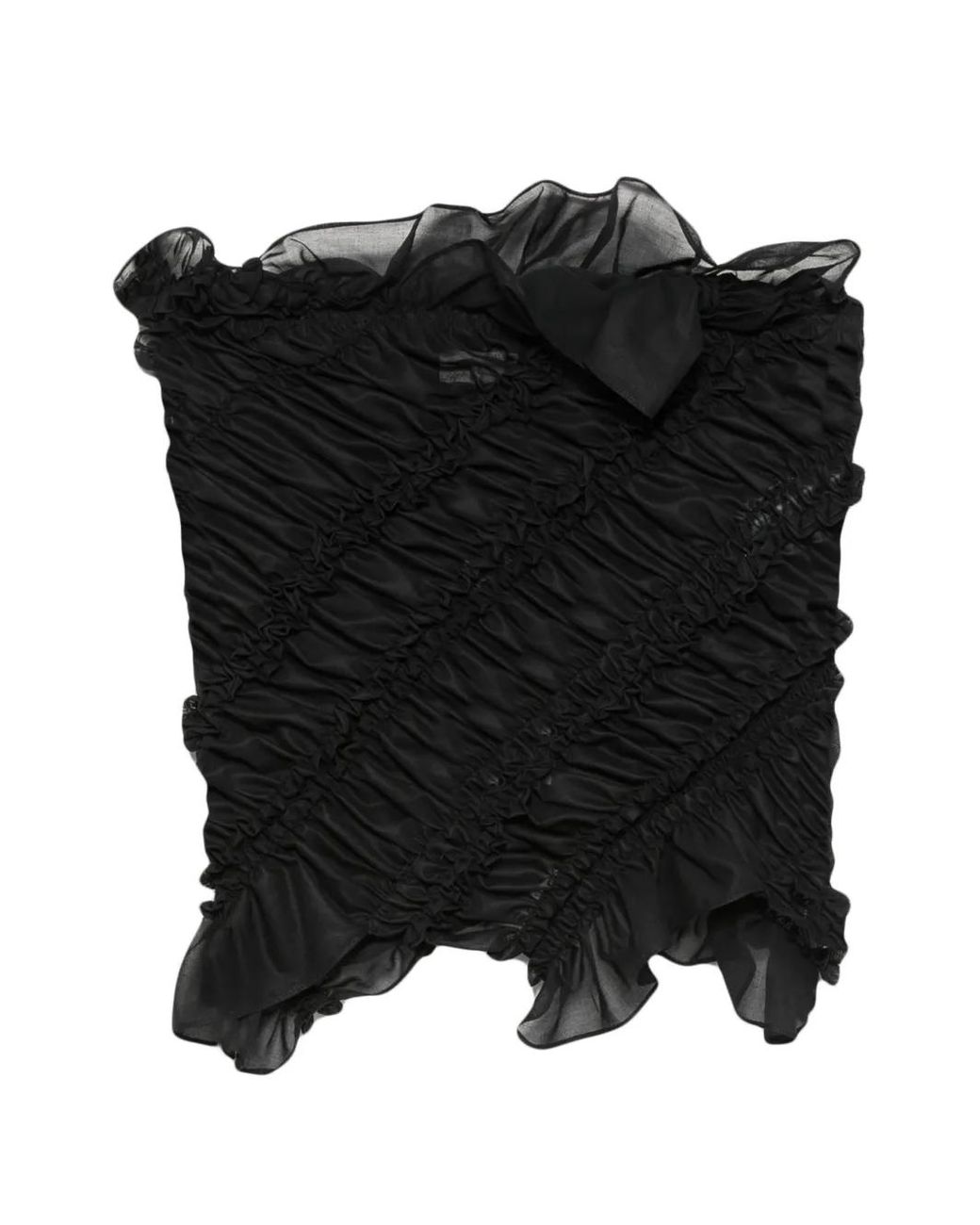Magda Butrym Black Ruffled Ruched Top
