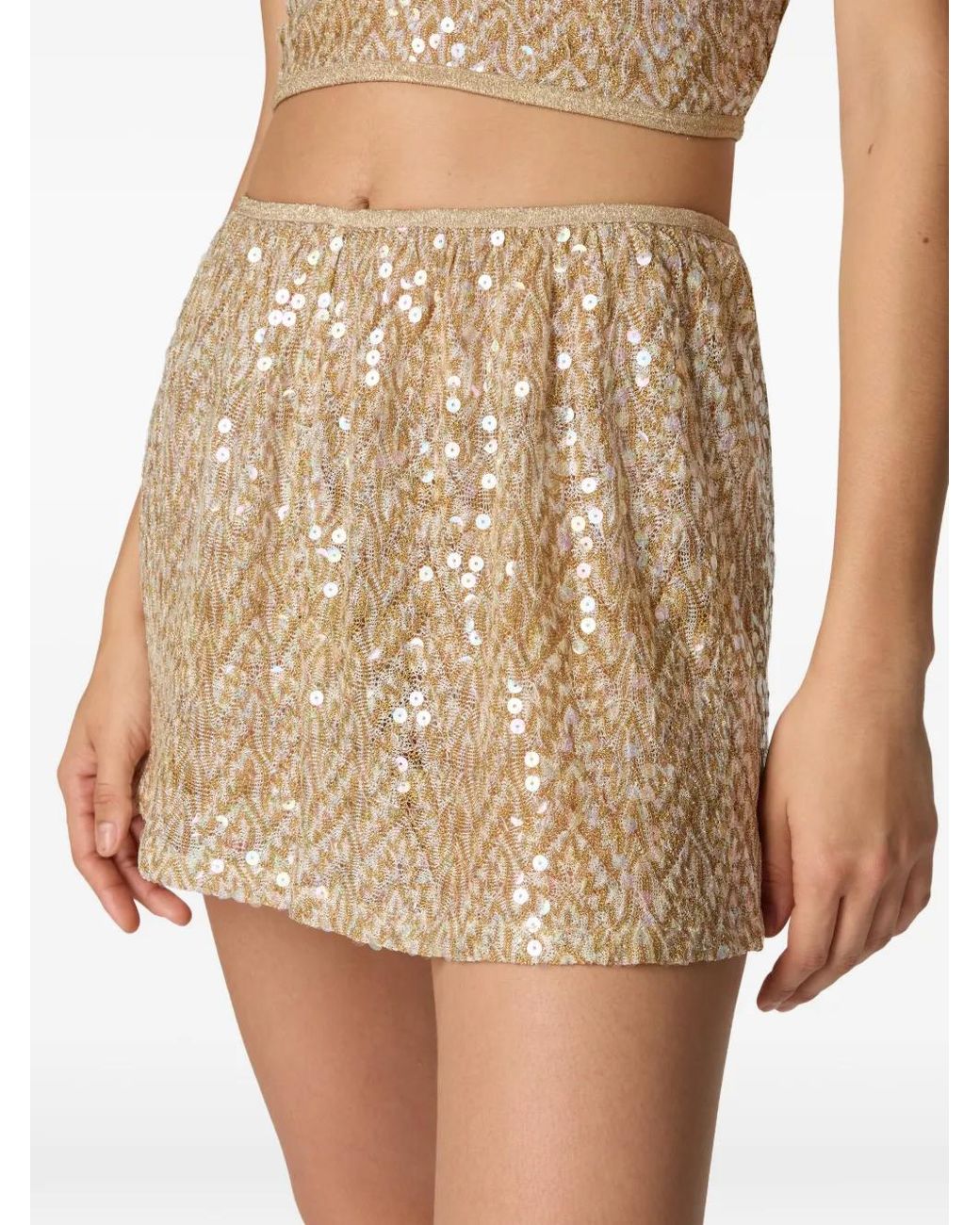 Minijupe À Sequins Missoni en coloris Natural