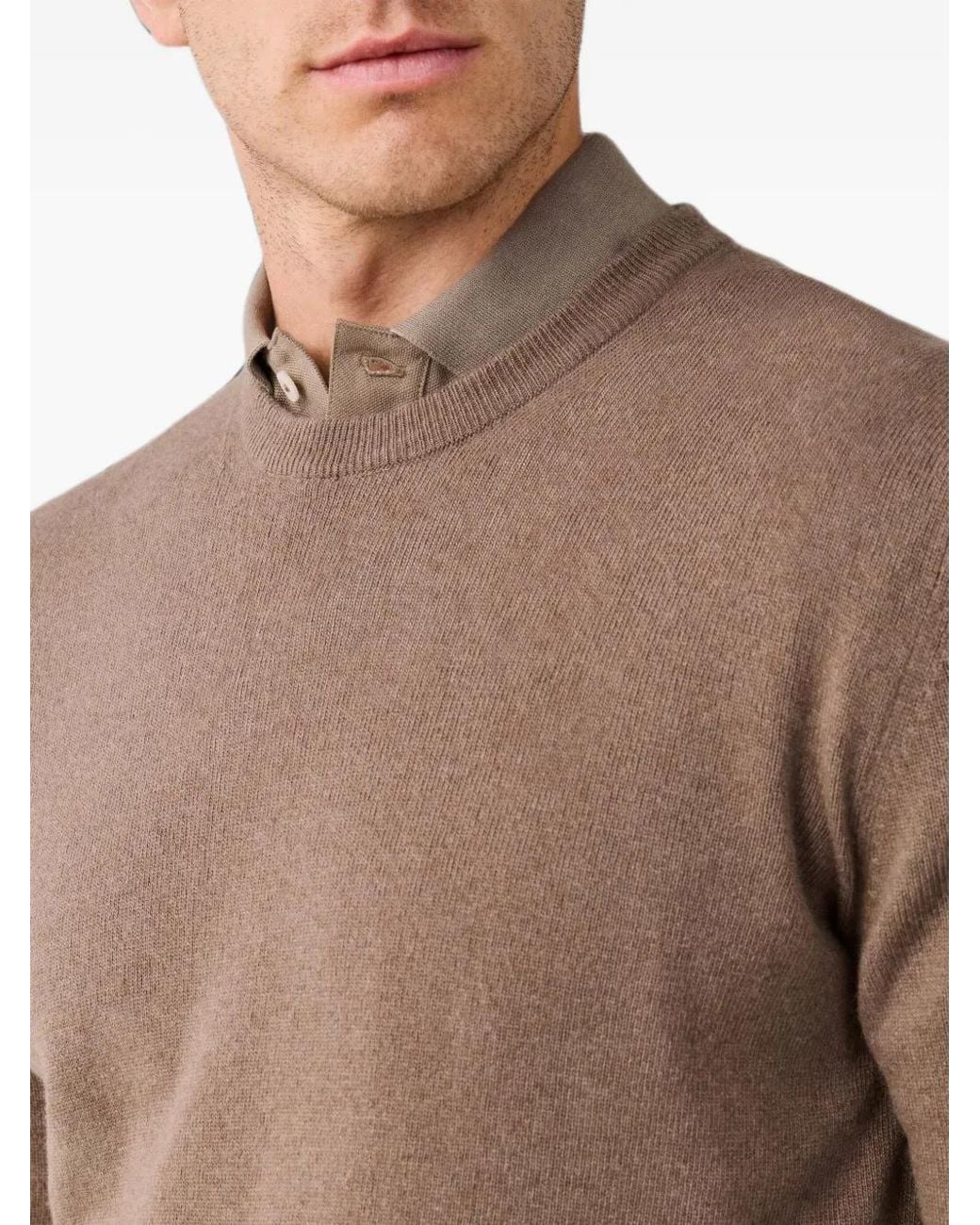 Hackett Rundhals-Pullover Mit Ellenbogen-Patch in Brown für Herren