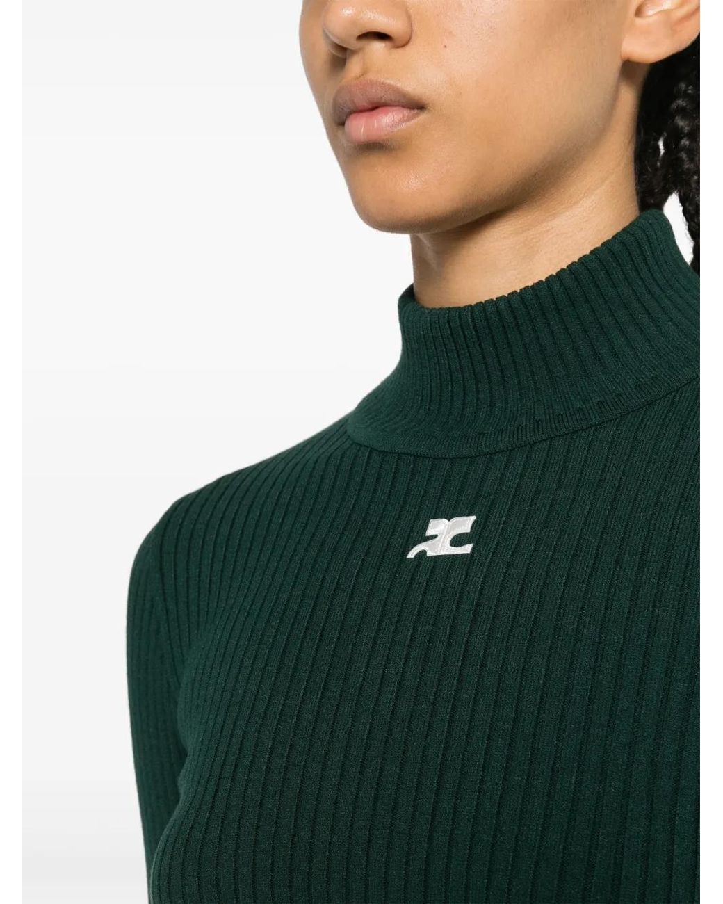Courreges Reedition Geribbelde Trui in het Green