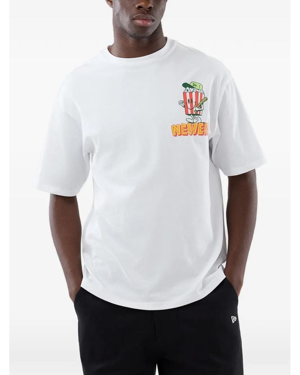 KTZ White Popcorn Oversized Graphic-Print T-Shirt