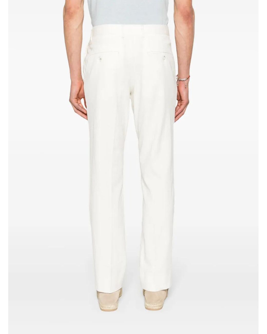 J.Lindeberg White Lois Mid-Rise Straight-Leg Trousers for men