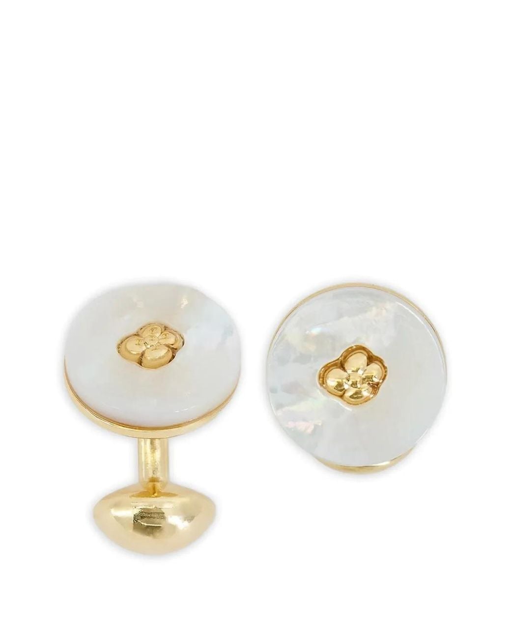 Lardini White Mother-Of-Pearl Flower-Motif Cufflinks for men