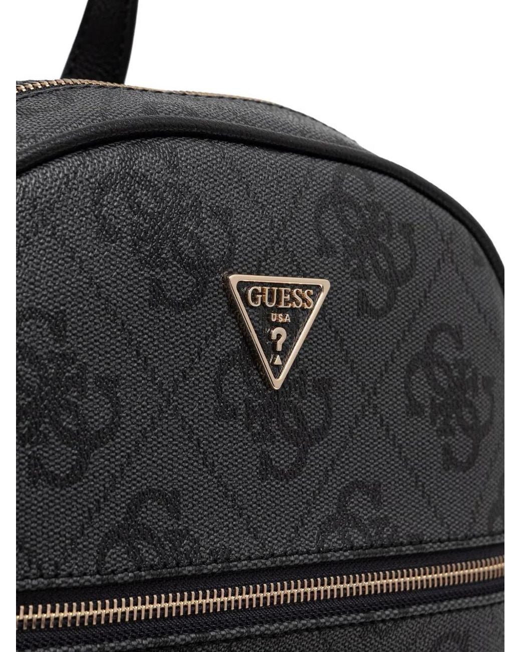 Guess Black Power Play Logo-Print Detachable-Pouch Backpack