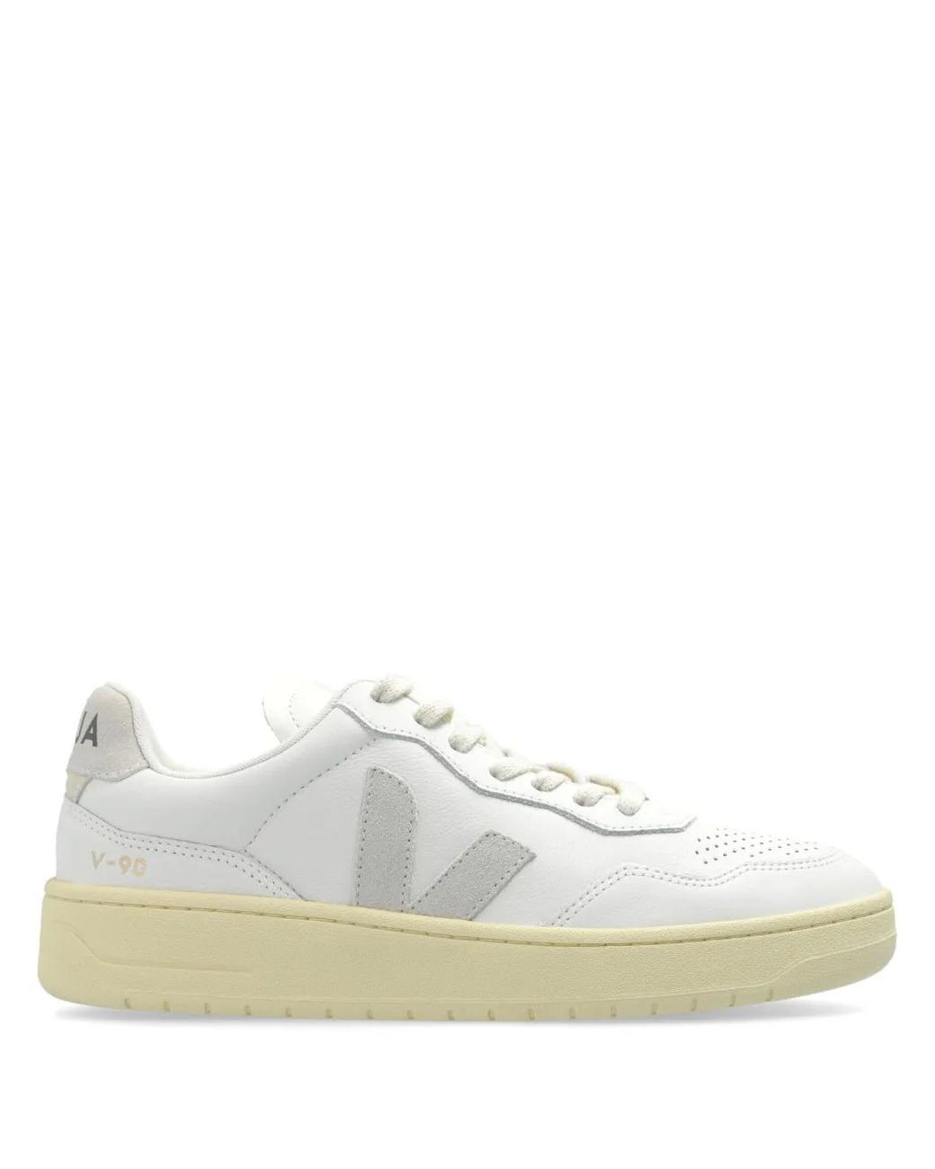Veja White V-90 Leather Sneakers