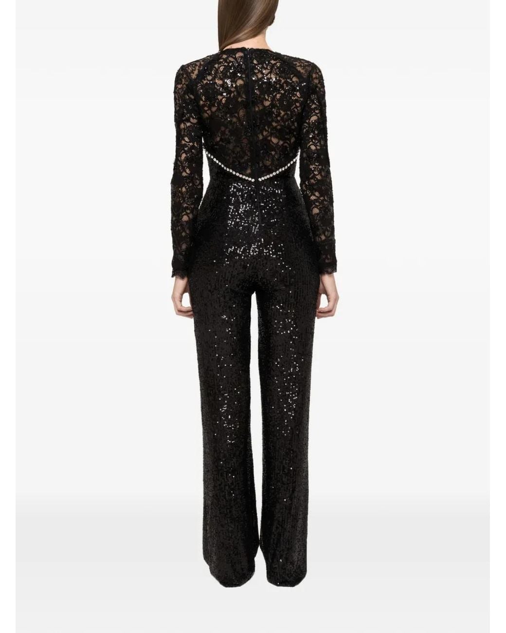 Combinaison En Dentelle Nissa en coloris Black