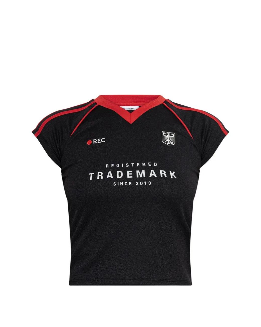 Vetements Black V-Neck Short Sleeve T-Shirt