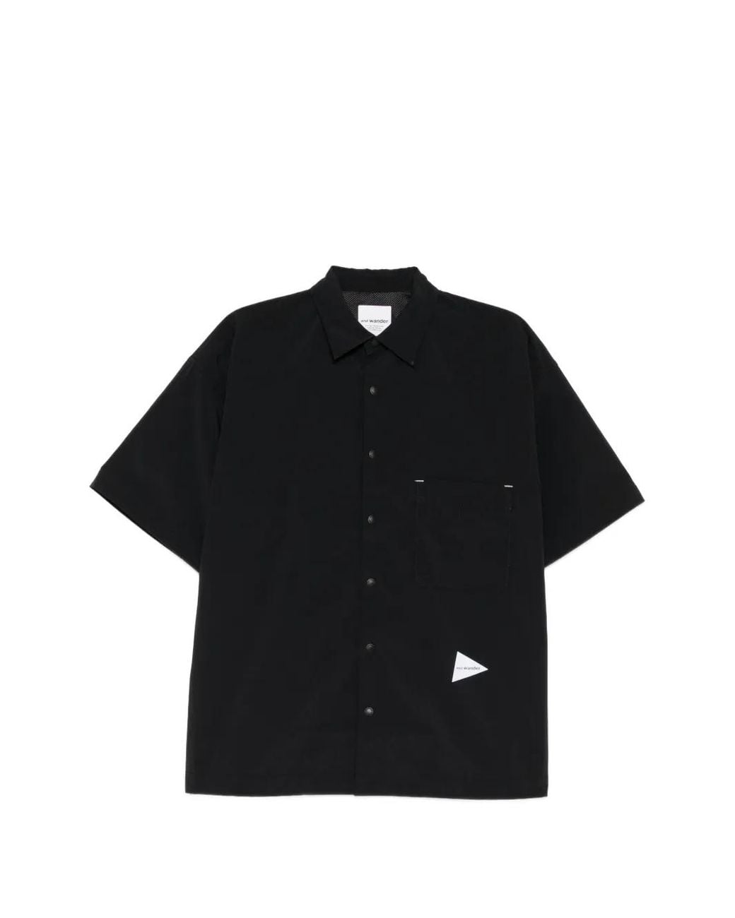 And Wander Black Uv Cut Stretch Shirt for men
