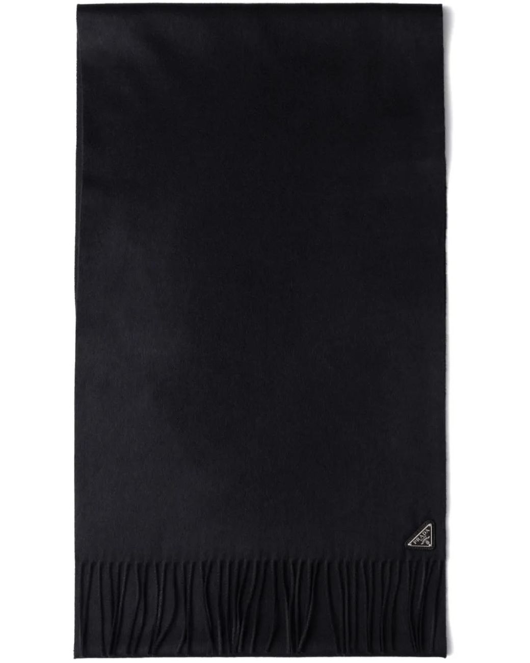 Prada Black Logo-Plaque Silk-Cashmere Scarf for men