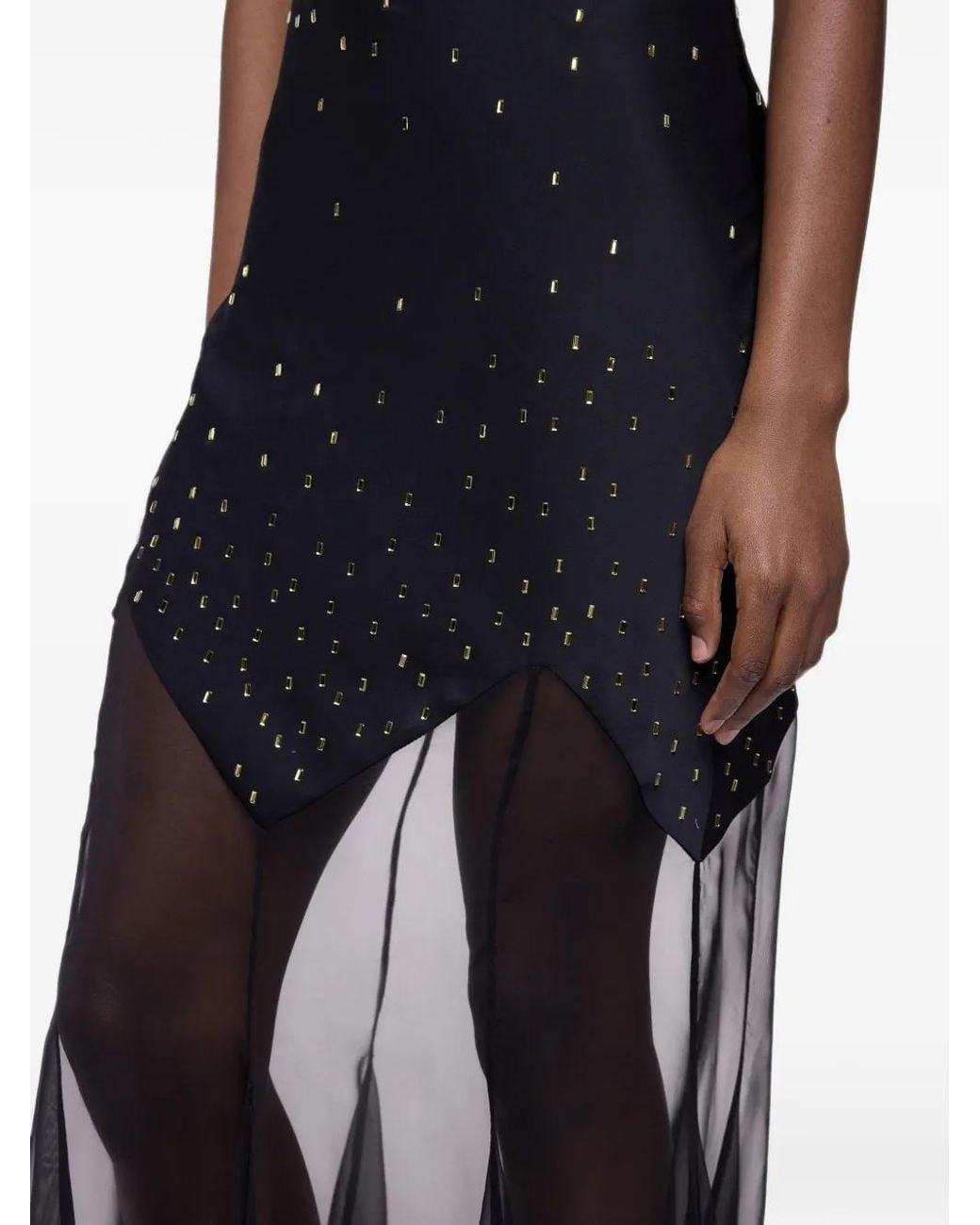 Rabanne White Long Dress With Embellishments