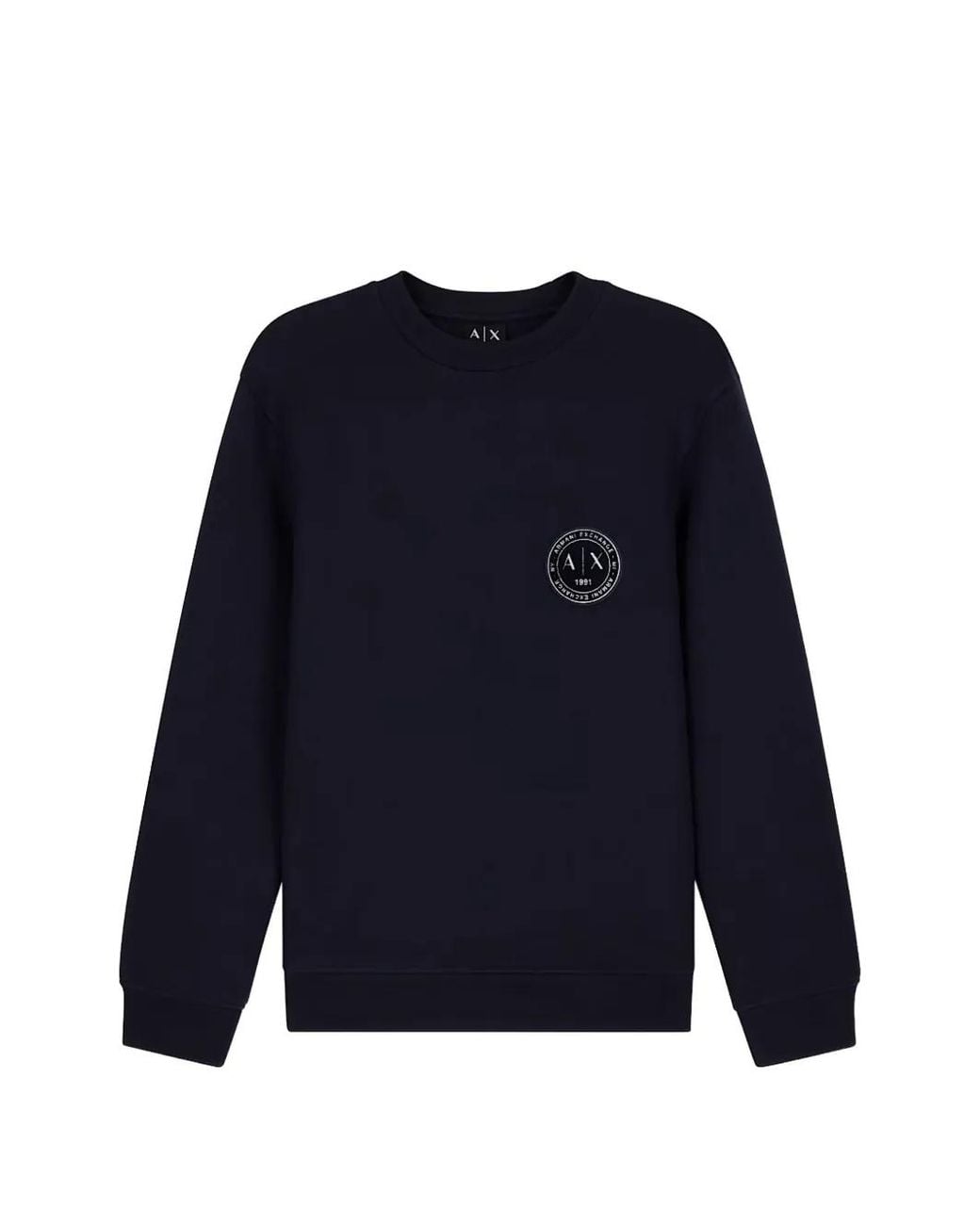 ARMANI EXCHANGE Blue Logo-Patch Sweatshirt for men