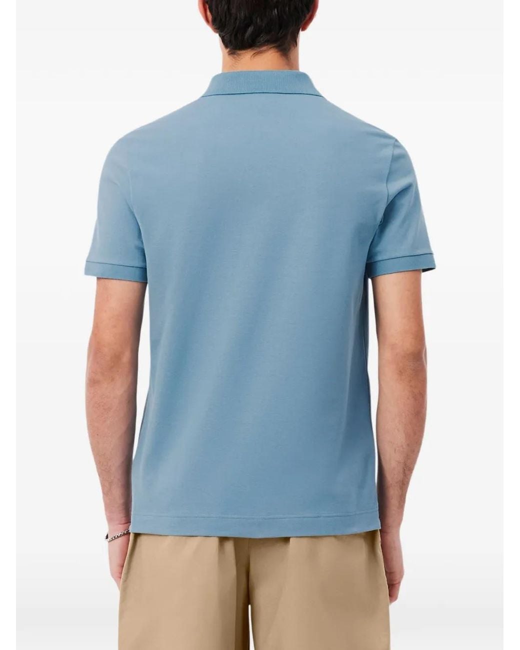 Lacoste Blue Paris Logo-Patch Polo Shirt for men
