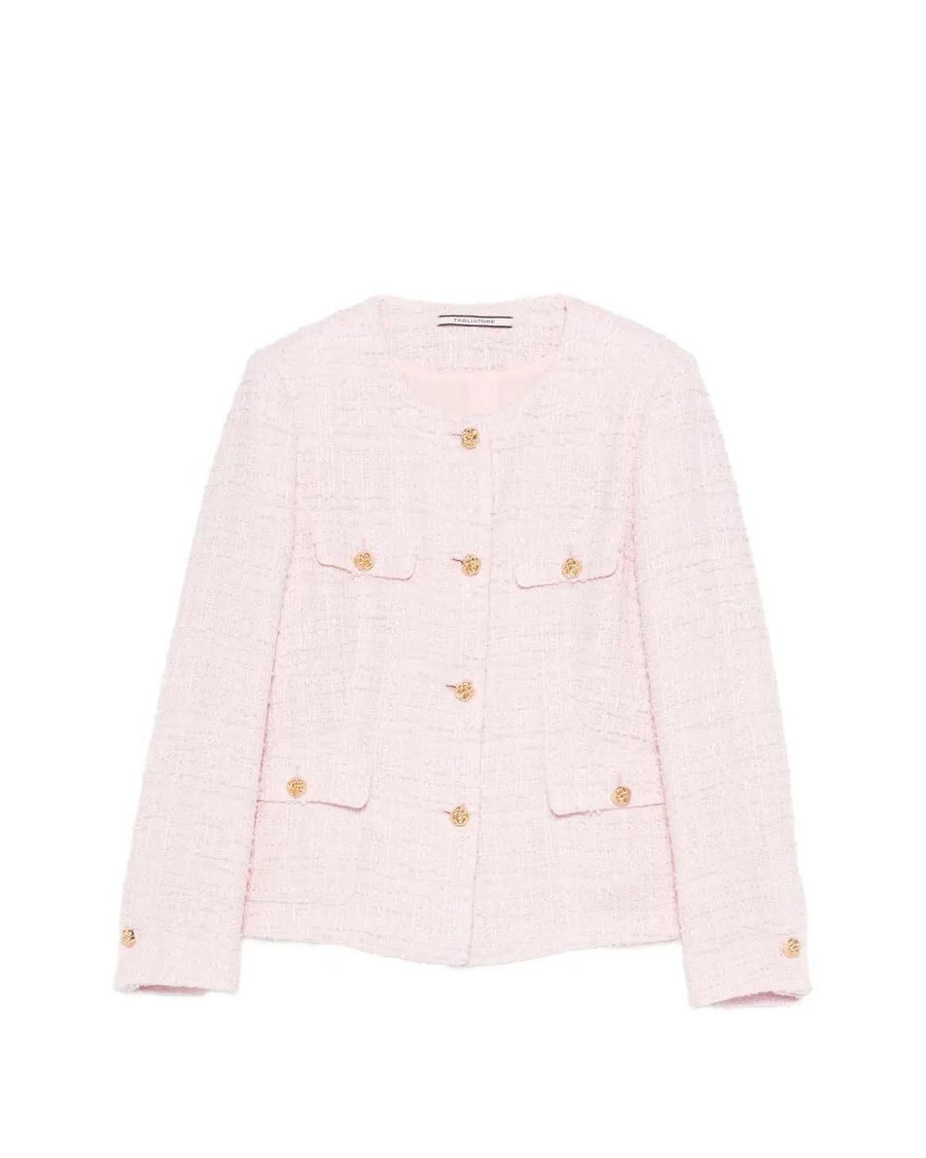 Tagliatore Pink Jodie Button Flap-Pocket Jacket