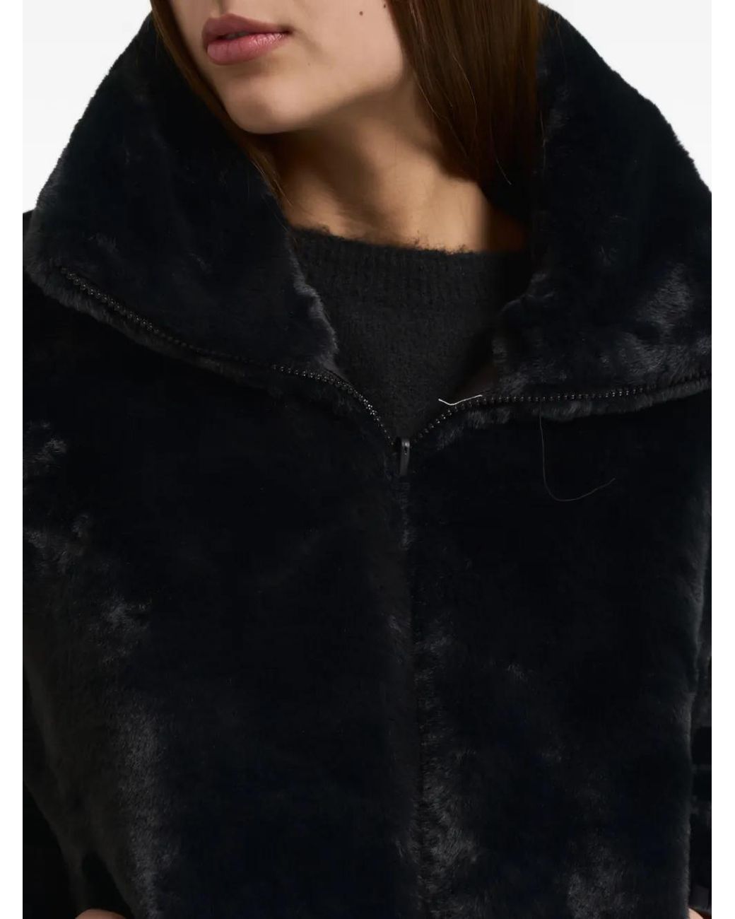 Save The Duck Black Faux-Fur Jacket