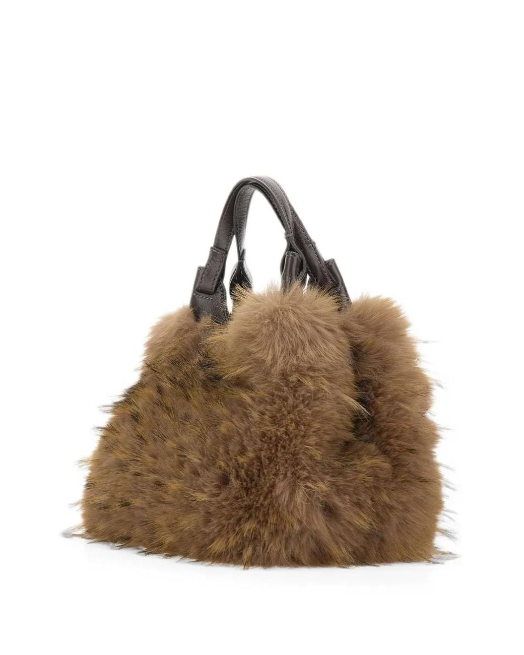 Gianni Chiarini Brown Dua Fur-Effect Tote Bag