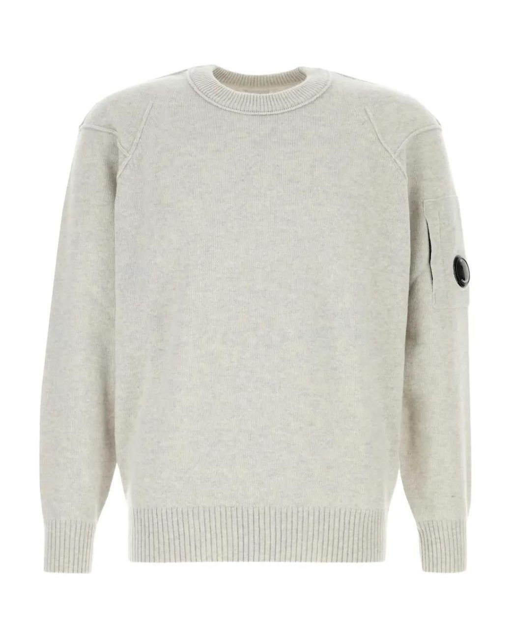 C P Company White Crew Neck Sweater for men