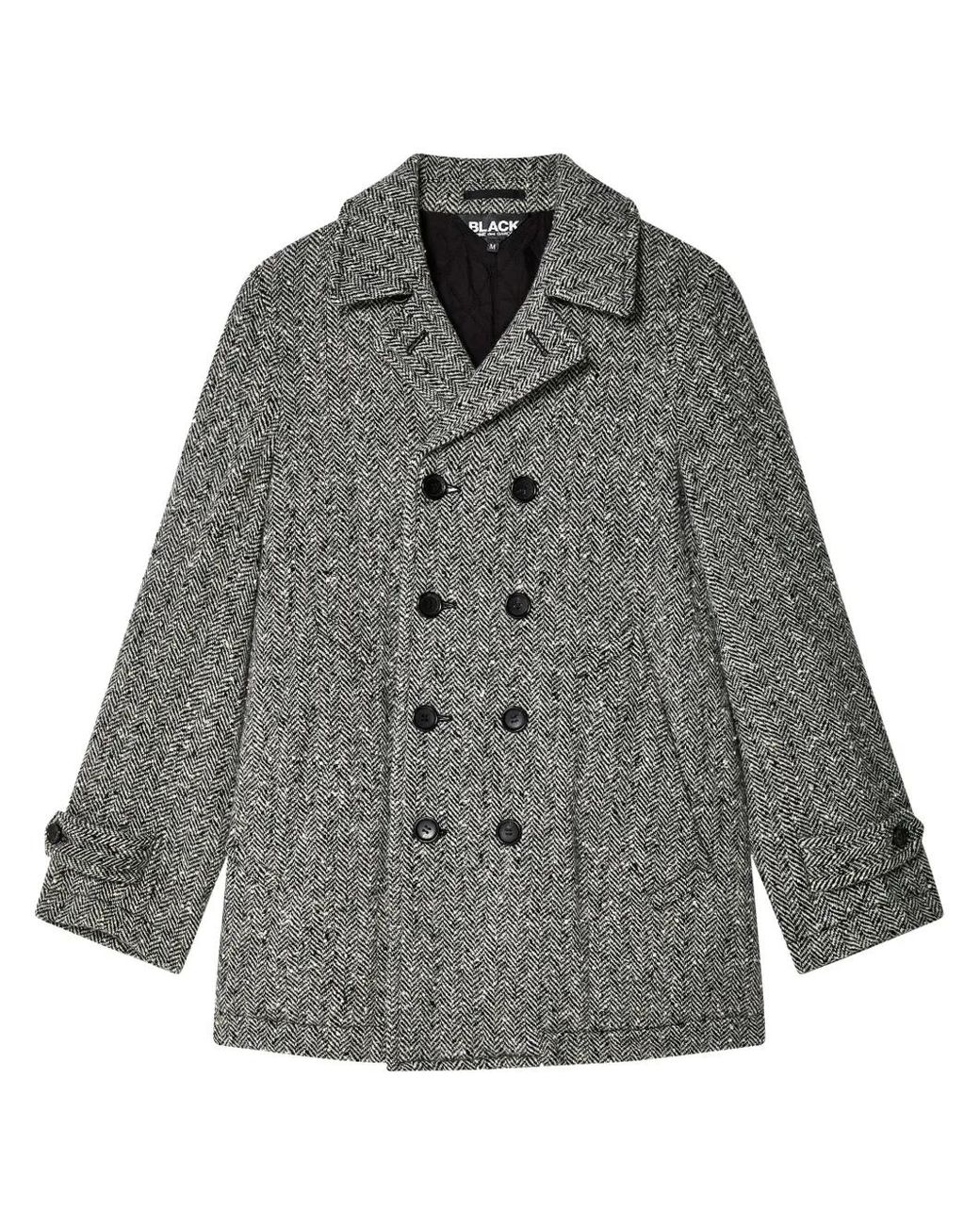 COMME DES GARÇON BLACK Gray Herringbone Coat