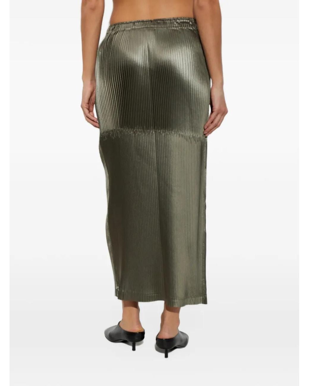 Issey Miyake Green Pleated Skirt