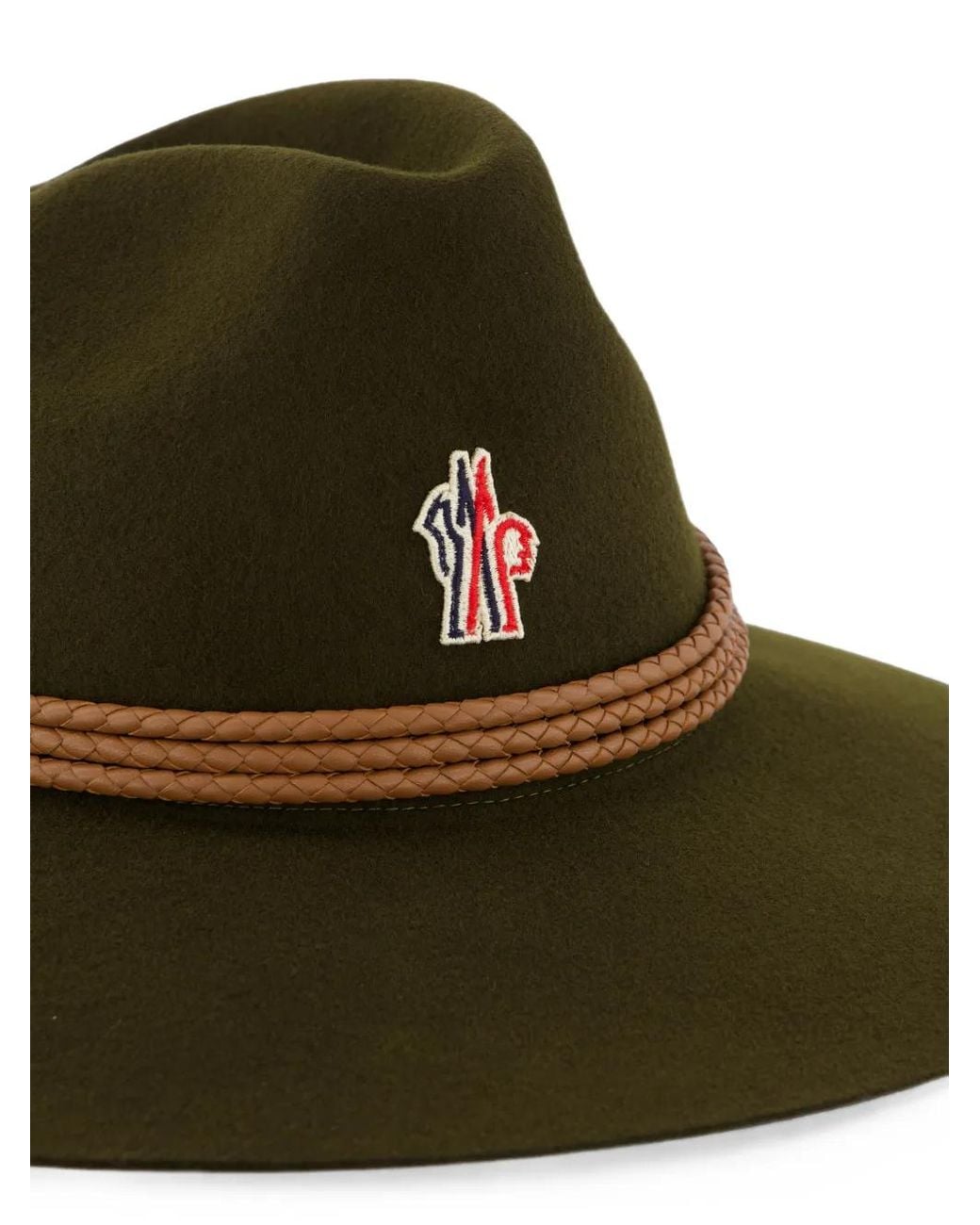 Moncler Green Logo-Patch Wide-Brim Hat