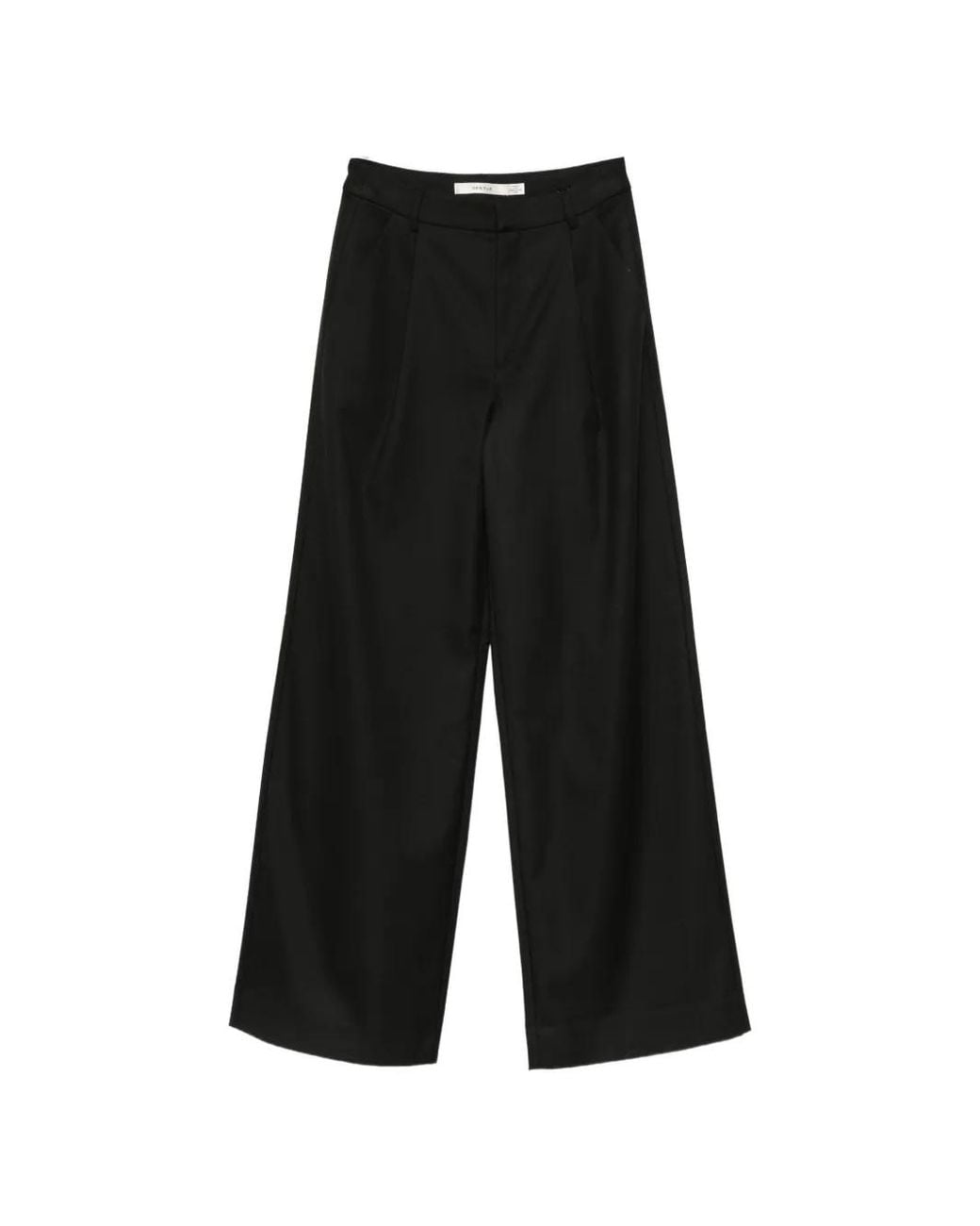 Gestuz Black Pleated Wide-Leg Trousers