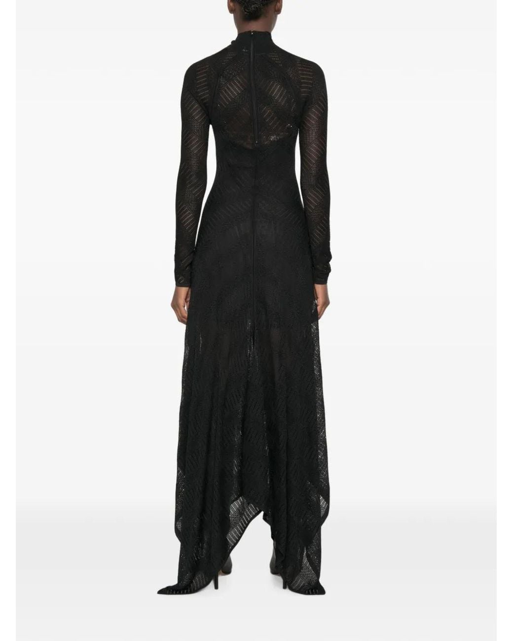 Zimmermann Black Valiant Chevron Lace Dress