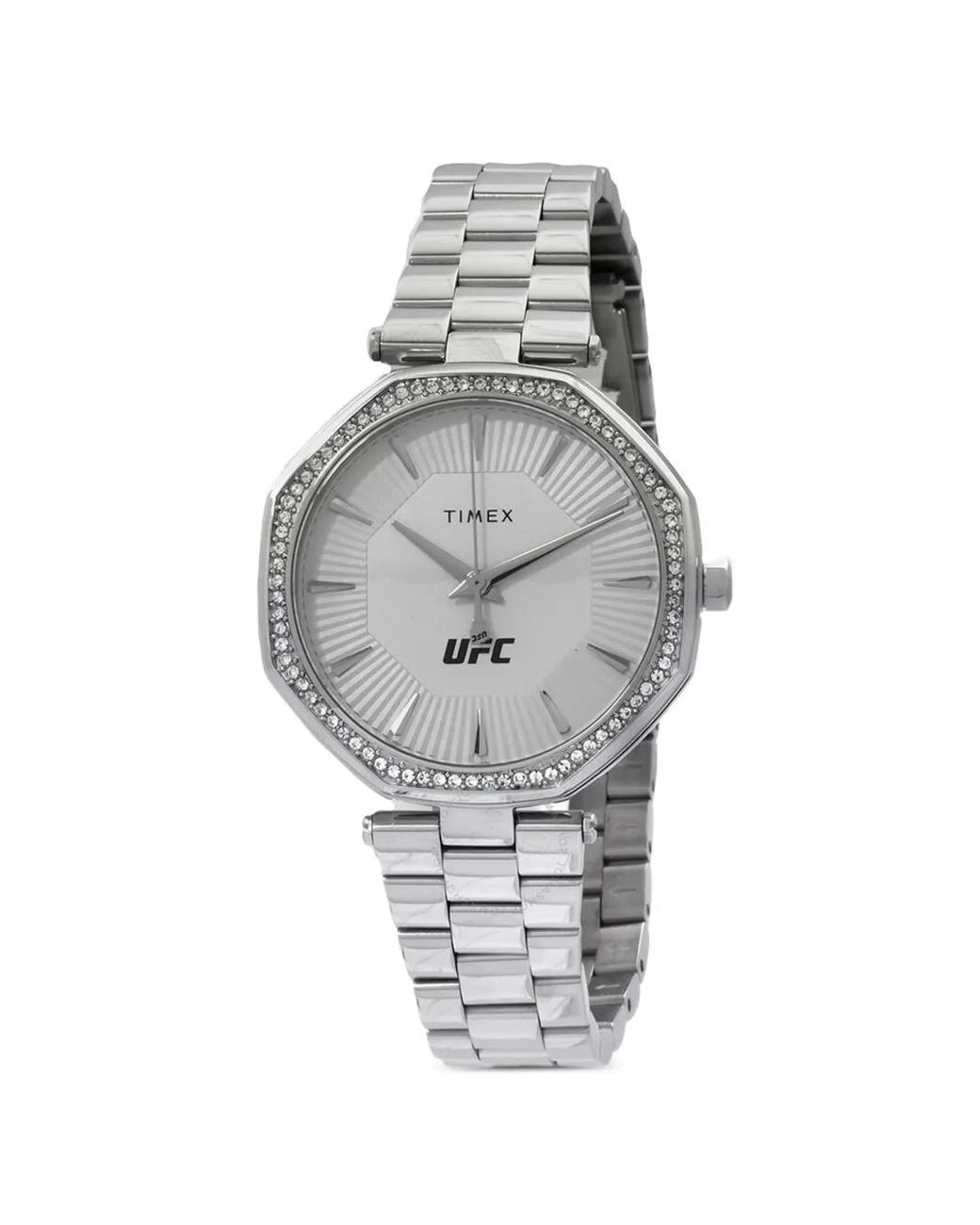 Timex Gray Ufc Jewel Crystal-Embelished Bezel 36Mm Watch