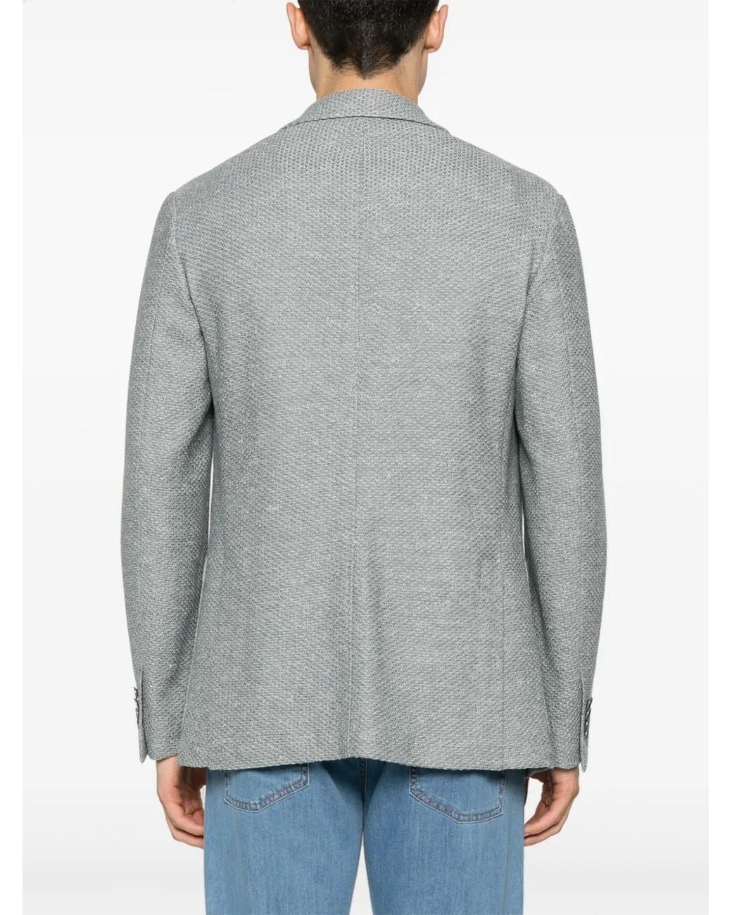 Canali Gray Single-Breasted Blazer for men