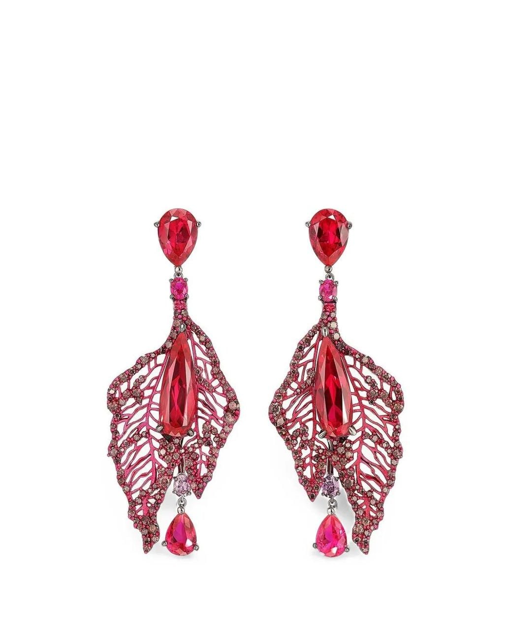 Anabela Chan Pink Atlantis Ruby Drop Earrings