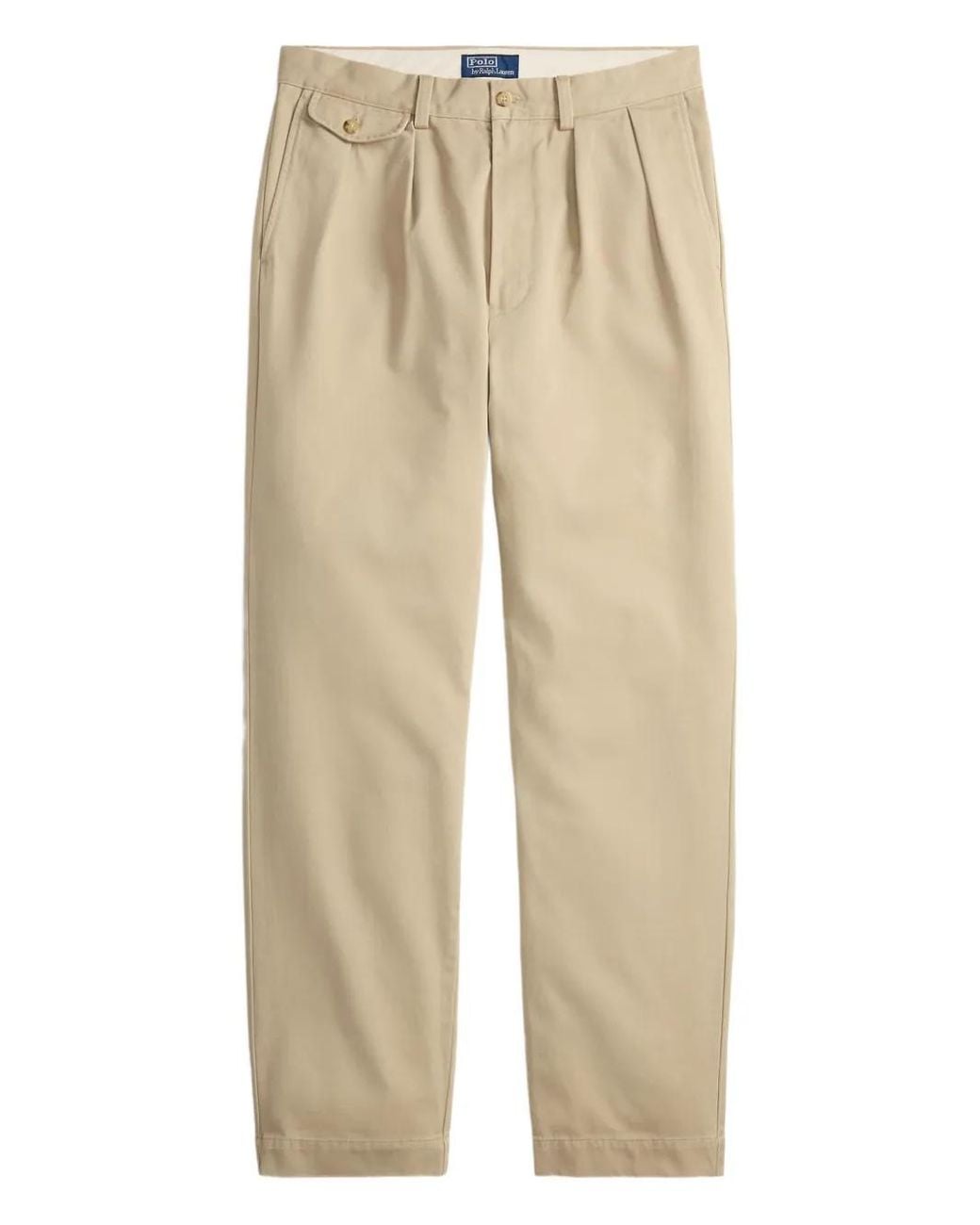 Polo Ralph Lauren Natural Pleated Twill Trousers for men