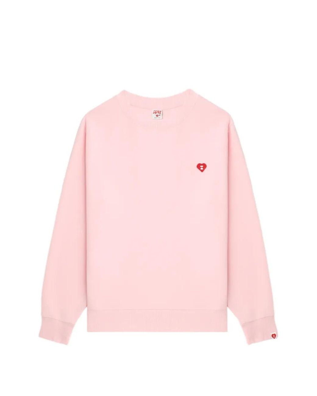 A Bathing Ape Pink Heart-Badge Sweatshirt