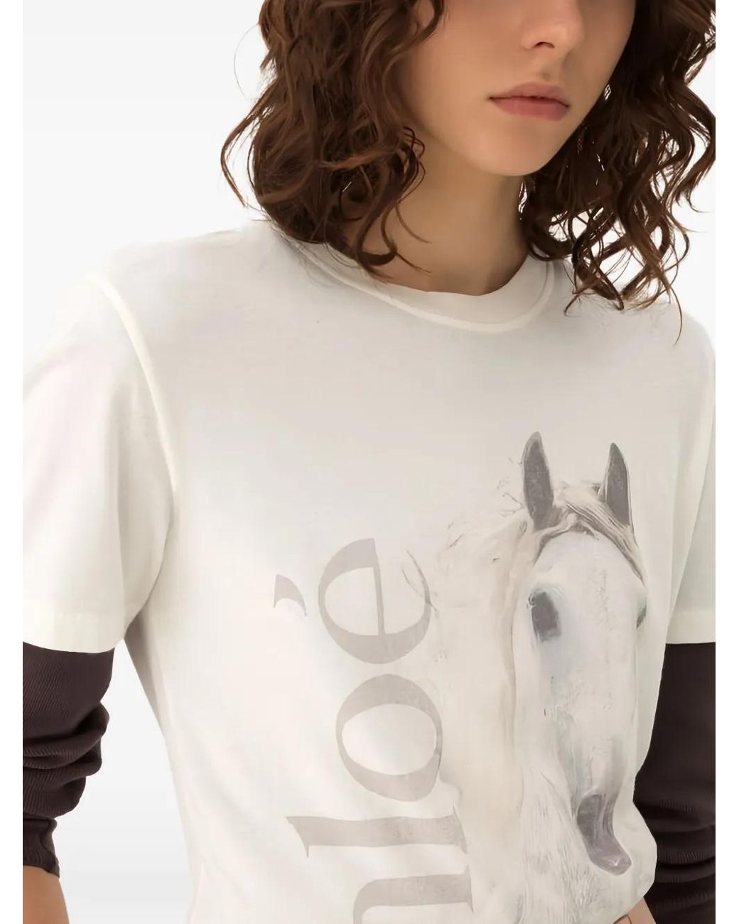 Chloé White Printed Cotton T-Shirt