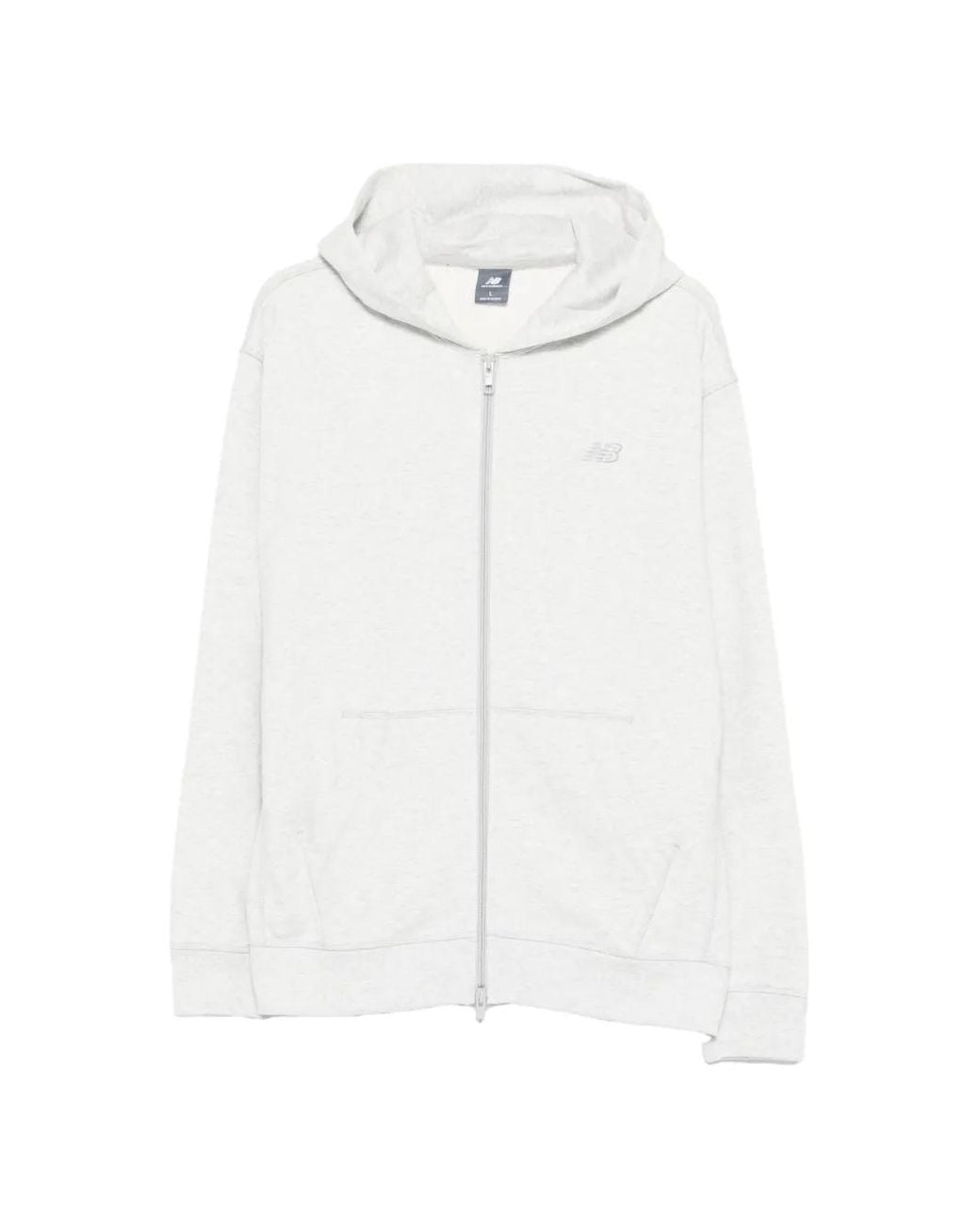 New Balance White Athletics French Terry Full Zip Hoodie for men