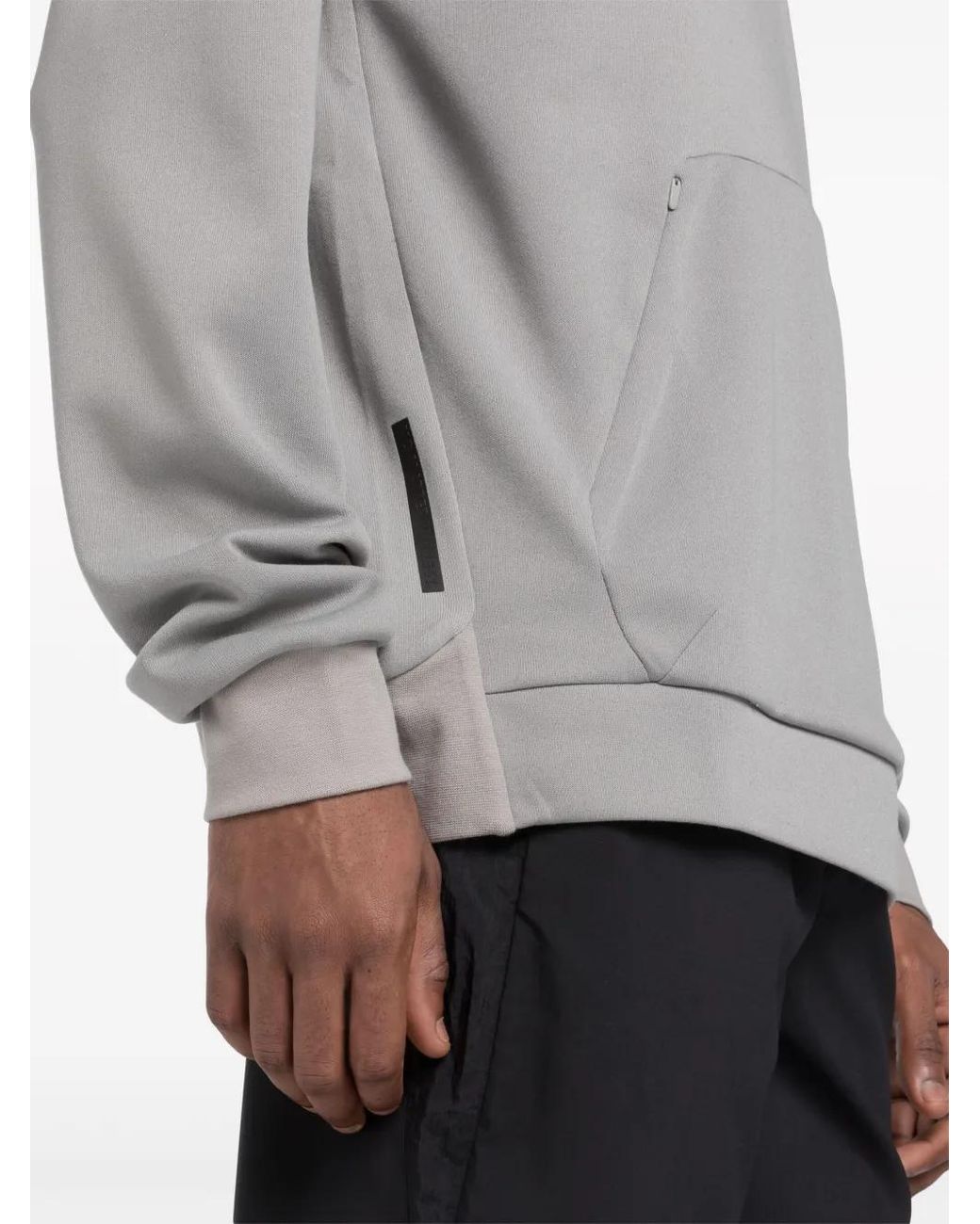 Reebok Gray Strength Logo-Embroidered Hoodie for men