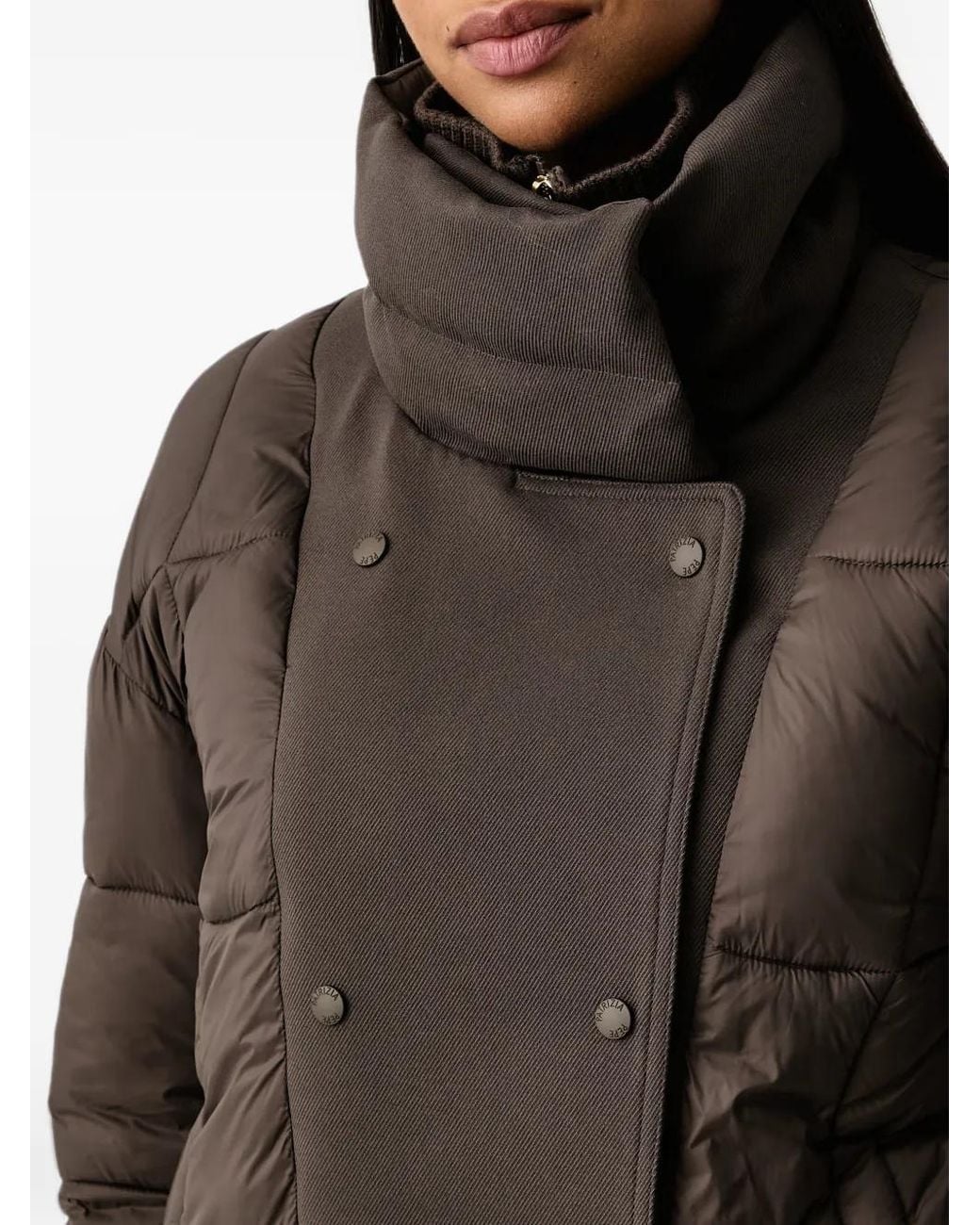 Patrizia Pepe Black Double-Breasted Puffer Jacket