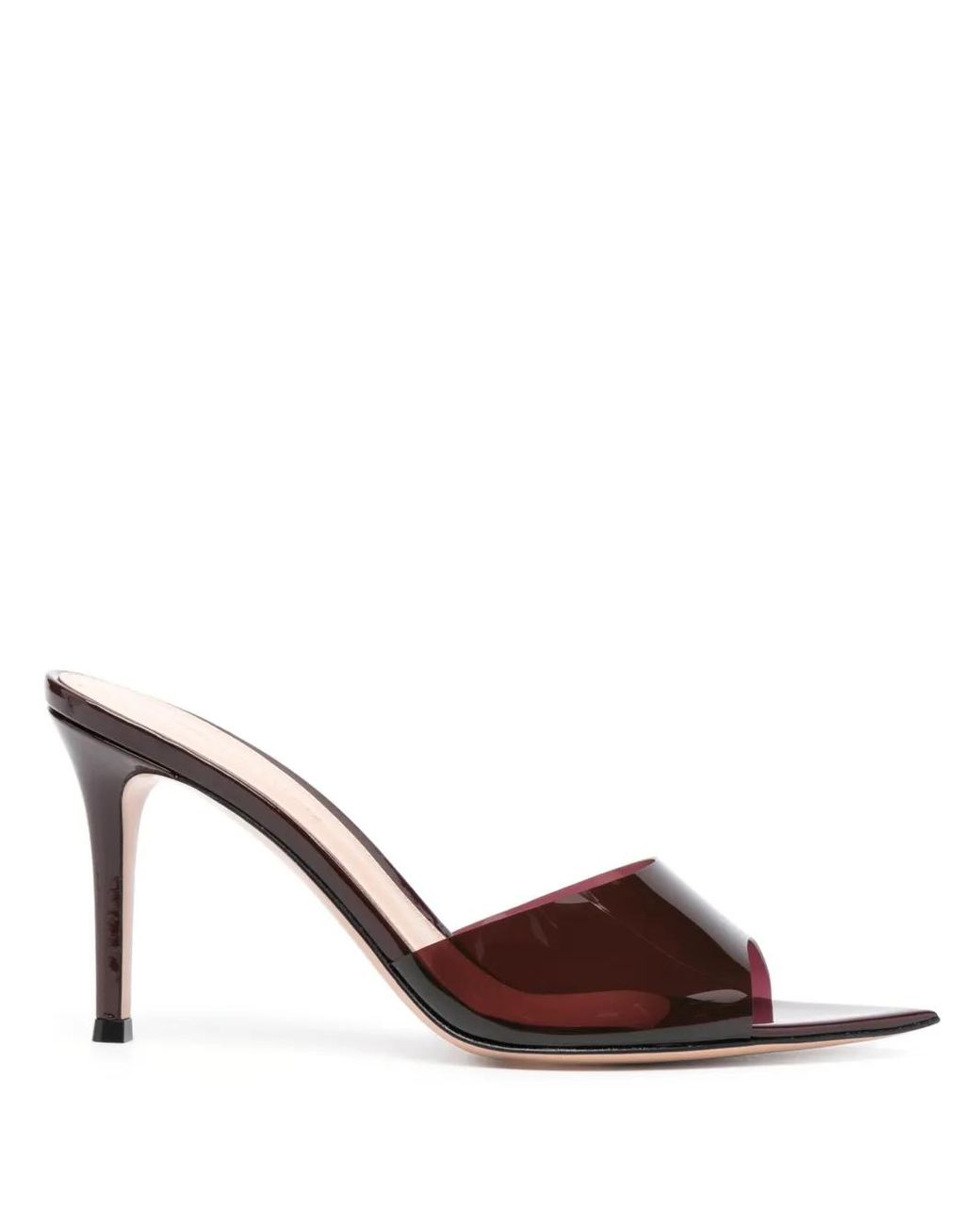 Gianvito Rossi Brown Elle Leather And Pvc Heeled Mules