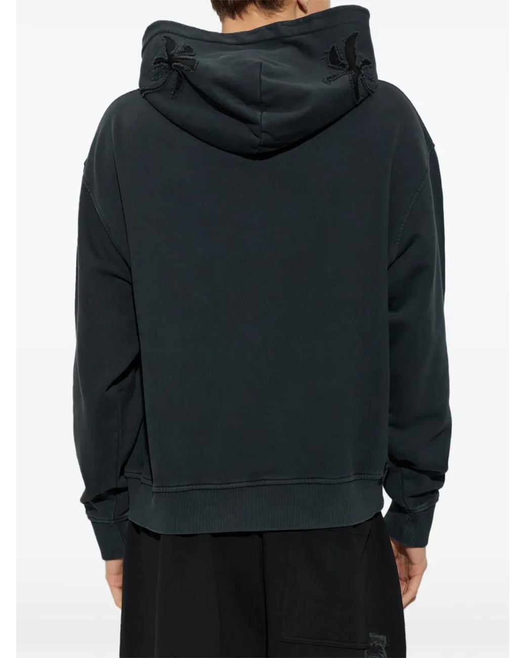 Palm Angels Blue Logo-Patch Hoodie for men