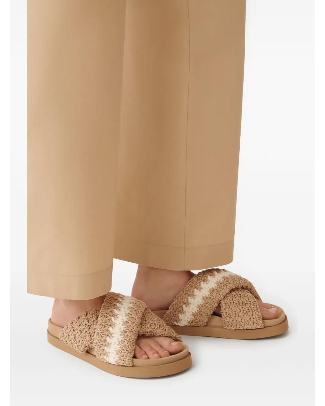 Fabiana Filippi Brown Twisted Stripe Sandals
