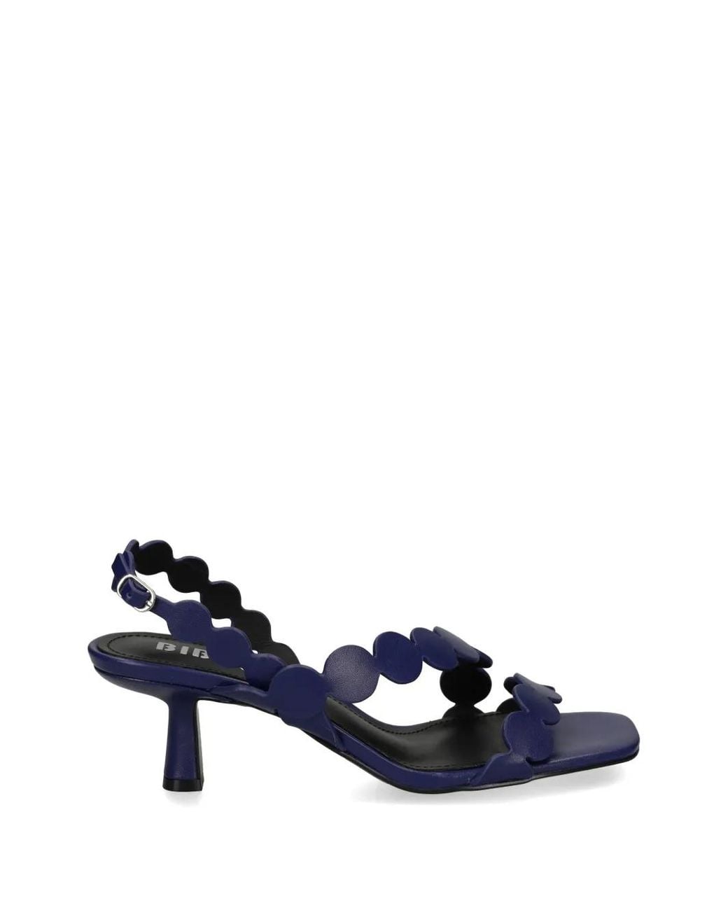 Bibi Lou Blue Onami Scalloped Leather Sandals