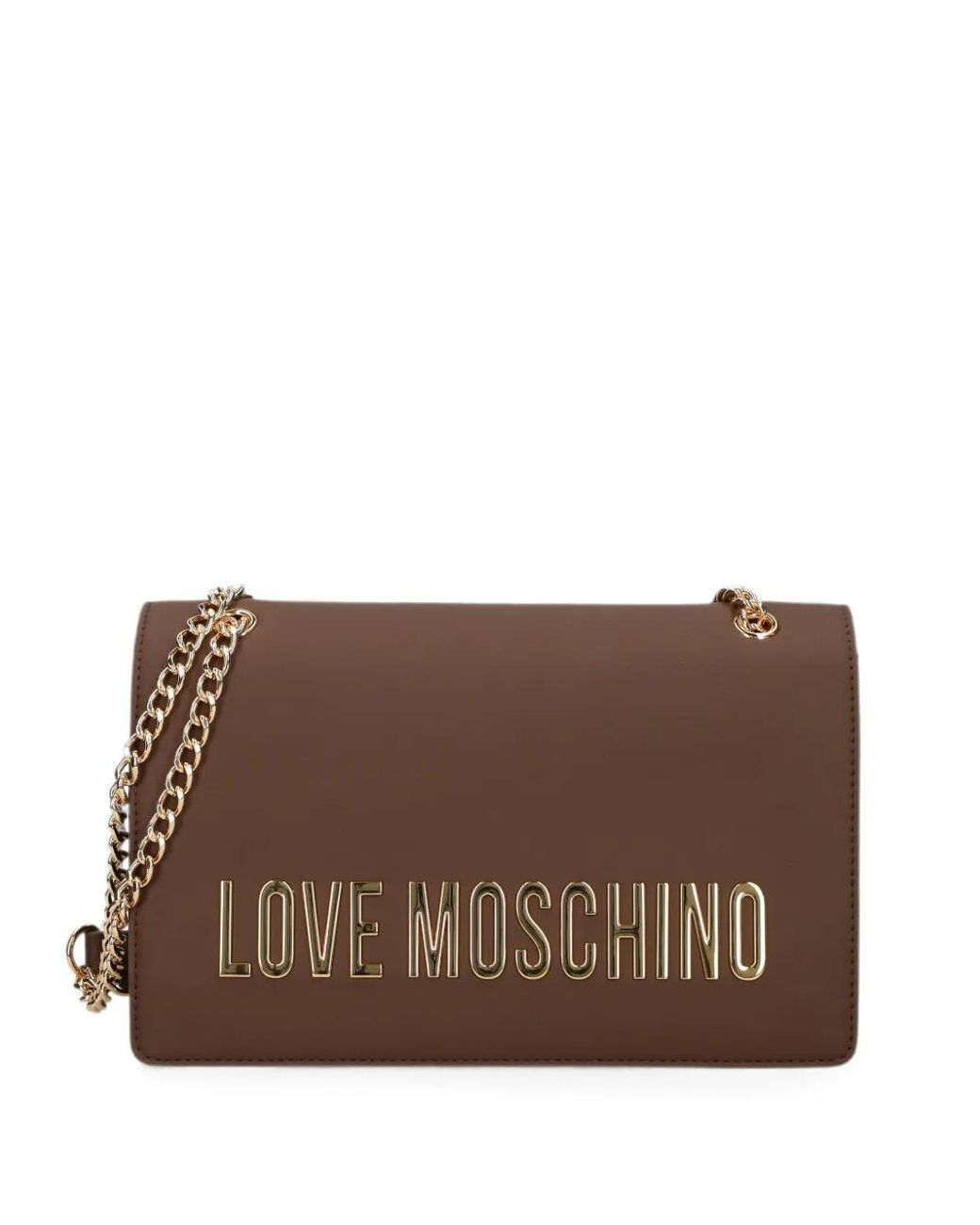 Love Moschino Brown Logo-Embellishment Shoulder Bag