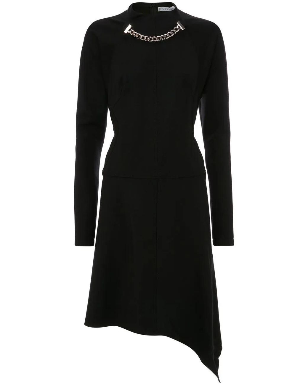 J.W. Anderson Black Chained Asymmetric-Hem Midi-Dress
