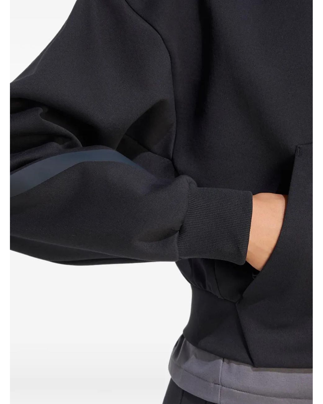 Adidas Black Z.N.E. Logo-Print Zip-Up Hoodie