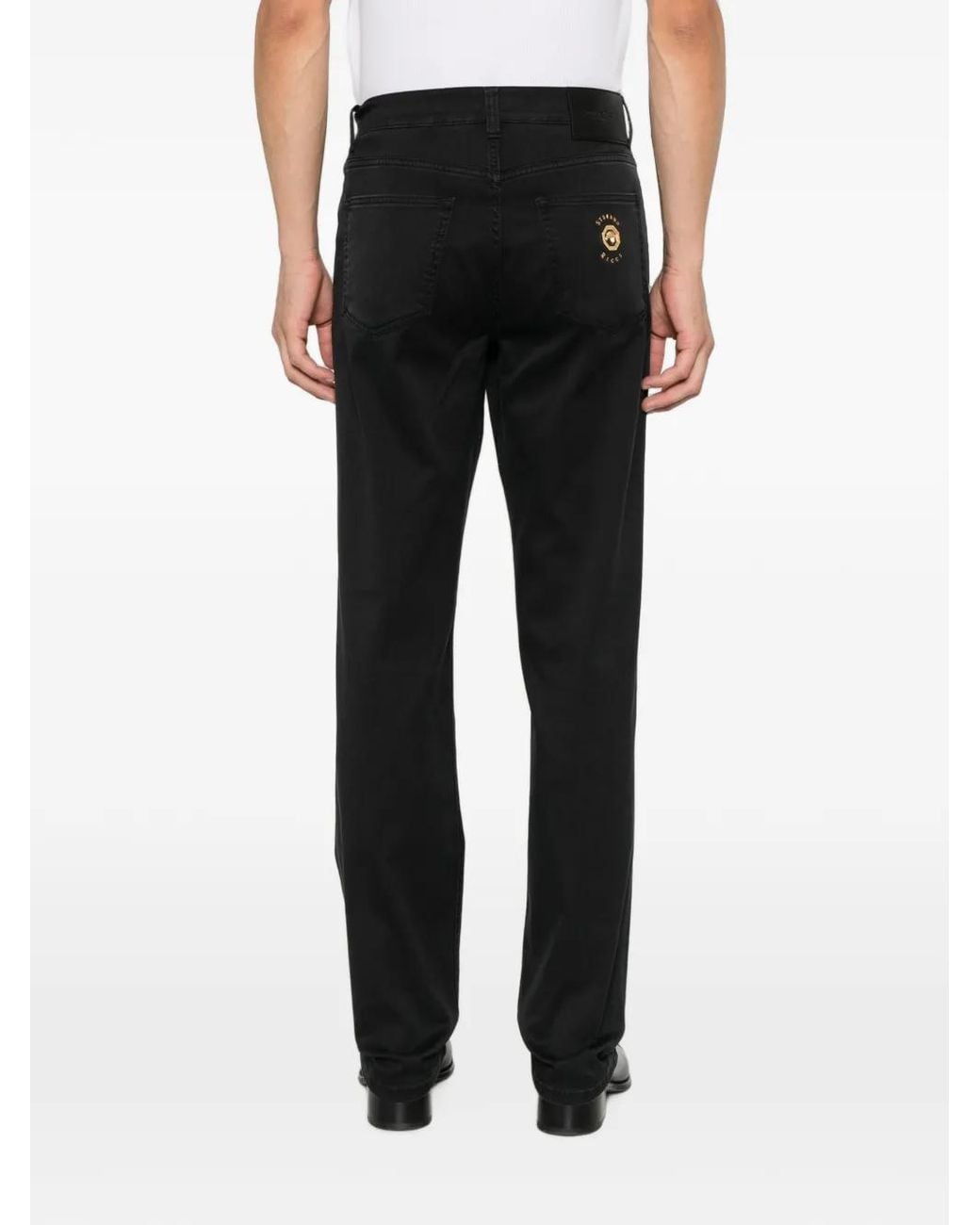 Stefano Ricci Black Logo-Plaque Jeans for men