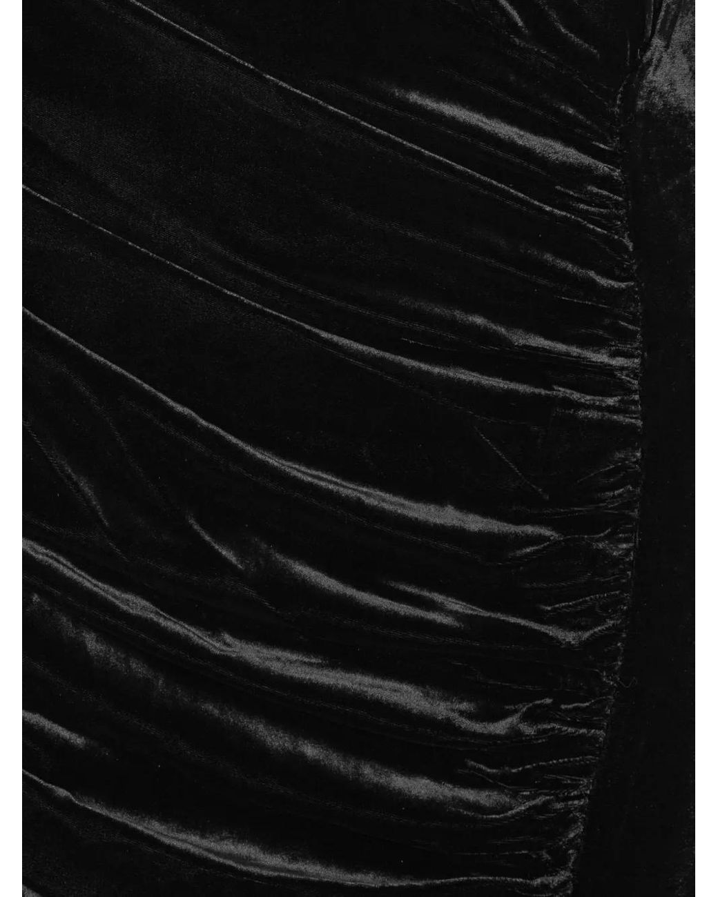 ROTATE BIRGER CHRISTENSEN Black Velvet Ruched Midi Dress Dress