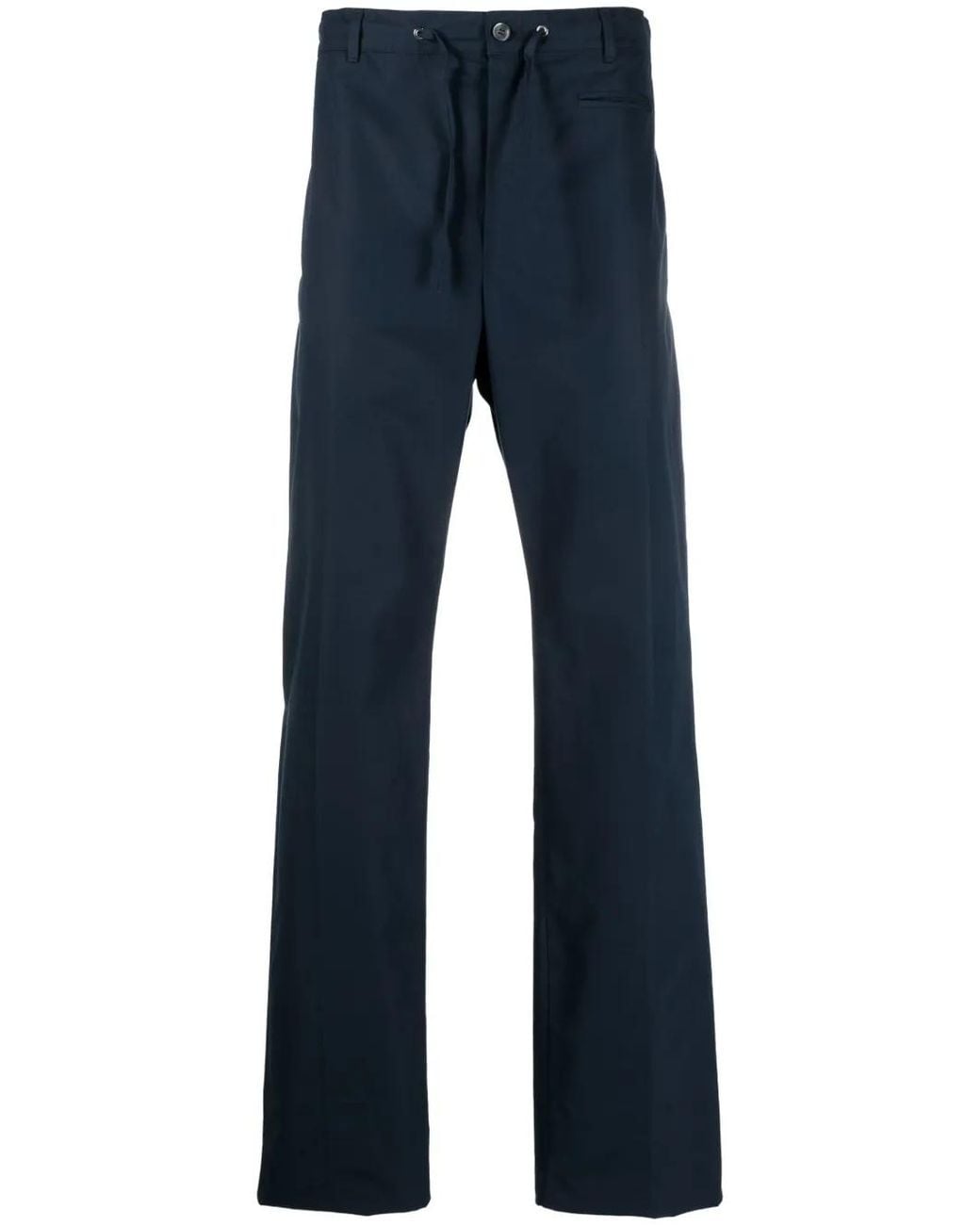 McQueen Blue Drawstring-Waist Cotton Trousers for men