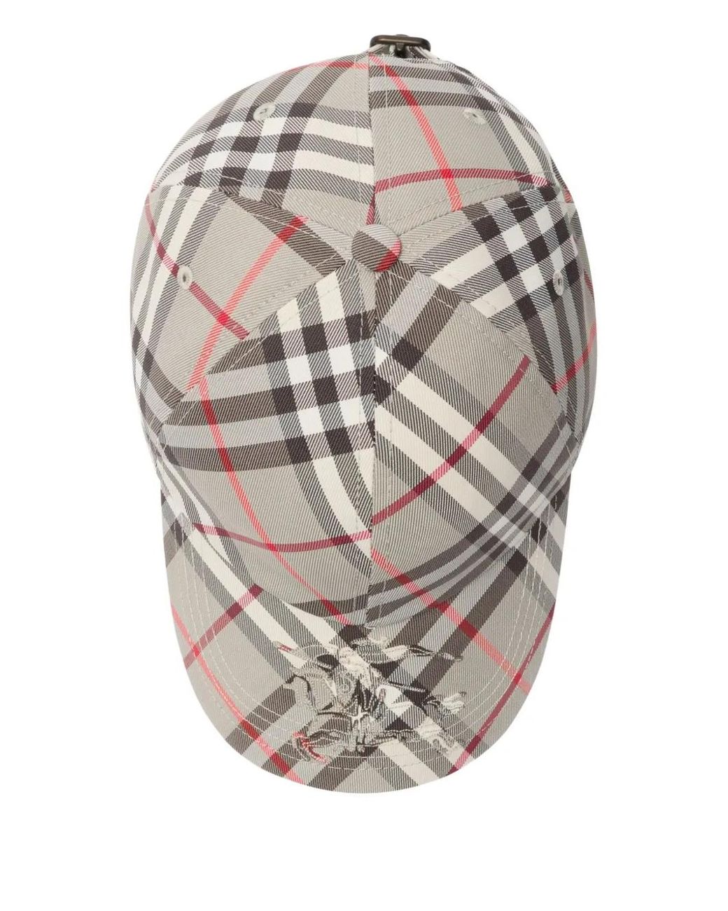 Burberry Gray Check Ekd Baseball Cap