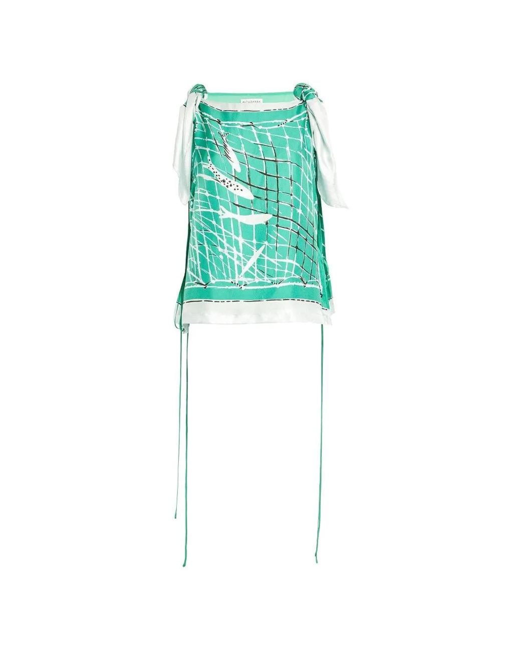 Altuzarra Green Siggi Graphic-Print Top