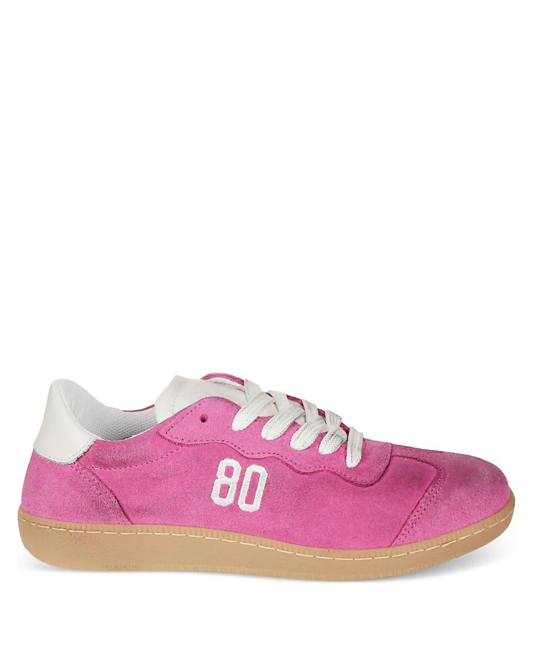 Be980 Pink Logo-Detail Suede Sneakers for men