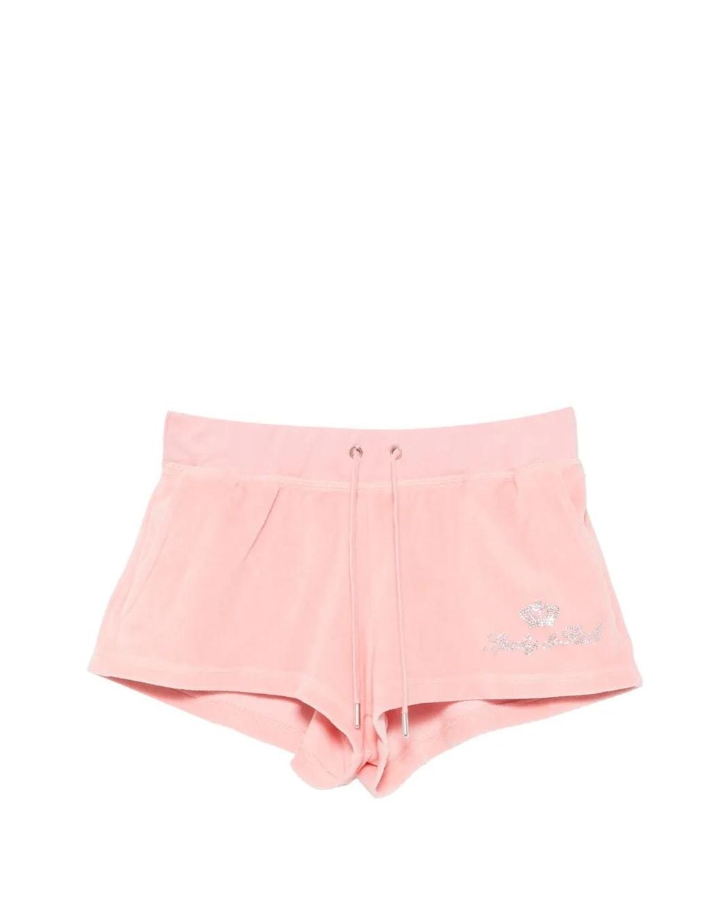 Sporty & Rich Pink X Juicy Couture Crystal-Embellished Drawstring Shorts